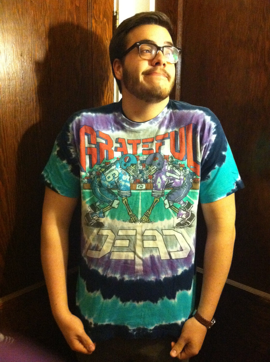 RARE Vintage Grateful Dead Liquid Blue Tie Dye Concert Tee Shirt- Giants Stadium 1991