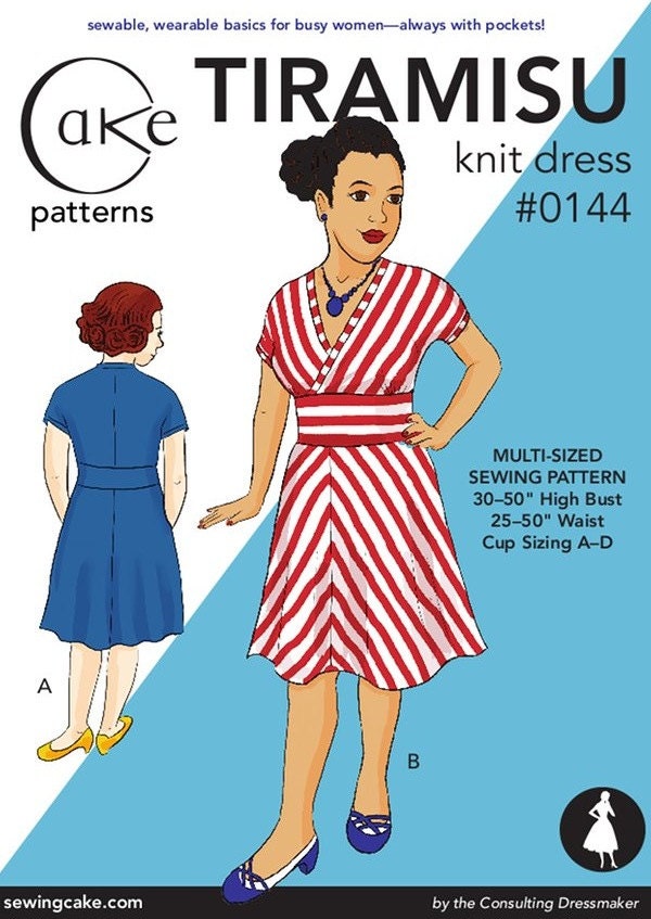 Tiramisu Knit Dress from Cake Patterns- Multi-Size 30"-50" high bust, 25"-50" waist Second Edition