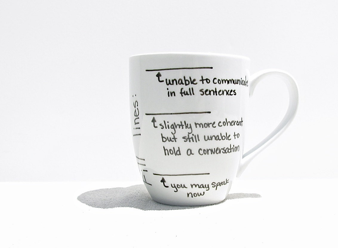 Coffee Mug - "Fill Line" Mug - Coffee Cup - Tea Cup - Black and White Mug - Funny Mug