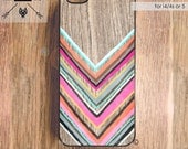 iPhone 4S Case Wood Print iPhone 4 Chevron iPhone Case, iPhone 5 Geometric Cases, iPhone 4 Case - Plastic Case or Silicone Rubber Case
