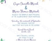 Hand-painted Woodland Floral Invitation - Wedding/Save the Date/Party