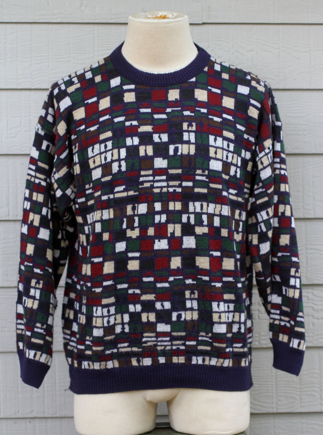 vintage EVOLUTZIONE crewneck sweater bill cosby wool Medium Made in ITALYs