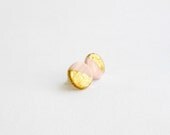 Pink gold post earrings - Polymer clay and resin jewelry- Elegant bridal jewelry