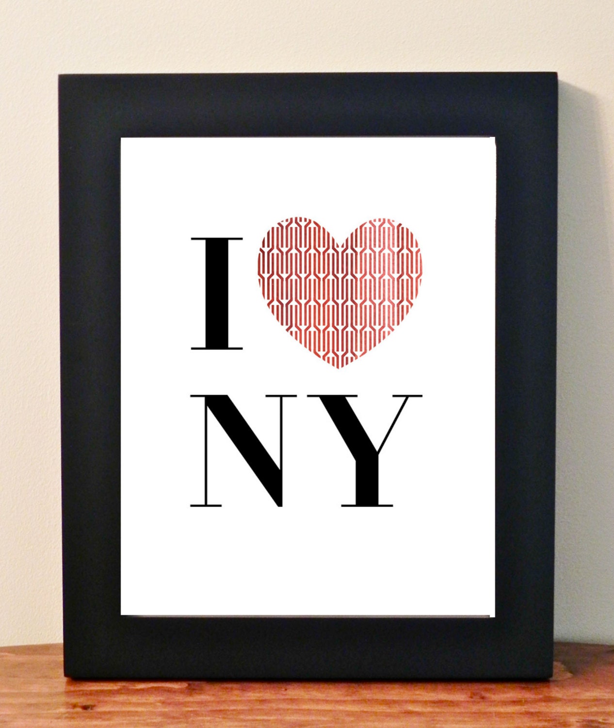 8 x 10 RED Digital Print I Love New York Valentine's Day High Line NYC Original Pattern Modern New York City Home Decor Graphic