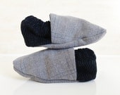 Baby shoes, 0 to 6 months, gray baby shoes, baby wedding outfit, new baby present, smart baby slippers, boys booties, Etsy UK