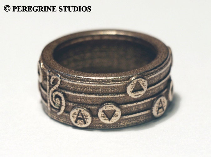 Legend of Zelda Songring - Sizes 6 - 13 (Stainless Steel)