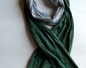 Slytherin Inspired Dip Dyed Lightweight Scarf, Harry Potter Hogwarts House Inspired Scarf, Green Spring Summer Scarf