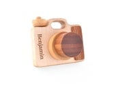 Personalized Wooden Toy Camera - Eco-friendly Montessori Imagination Toy - Pretend Play for a Baby, Toddler, Preschooler - Natural Toy Gift