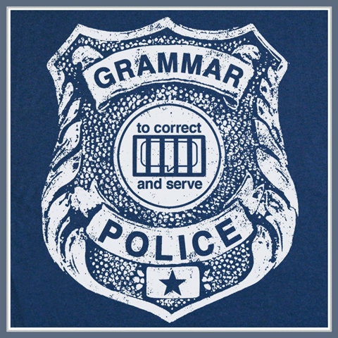 Grammar Police T Shirt Funny Reading Book Geek Nerd Teacher College Humor Tee