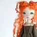 Cloth Art Doll "Rudi" sisters redhead bear crochet princess OOAK