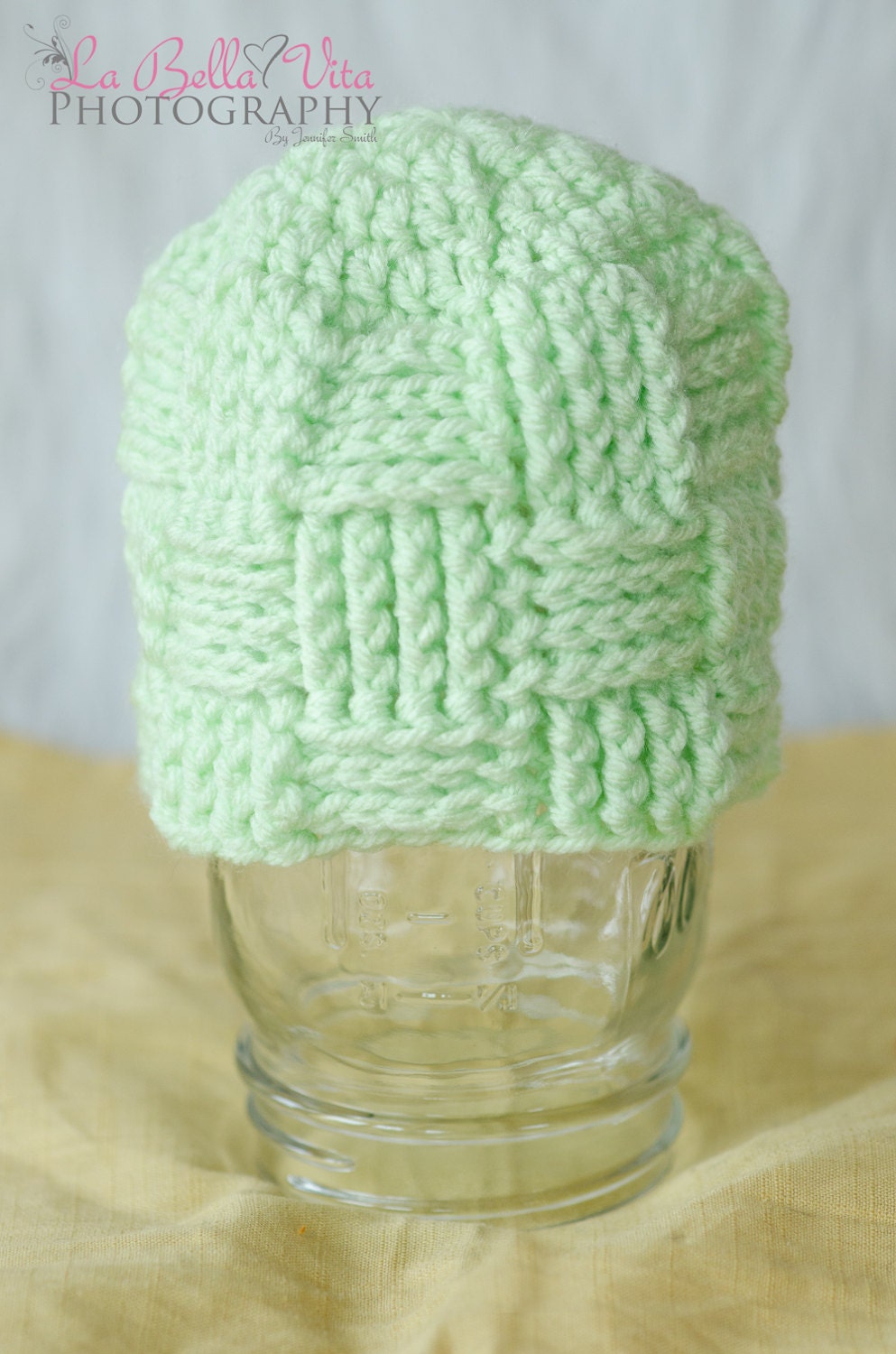 Crochet Woven Hat--Basketweave