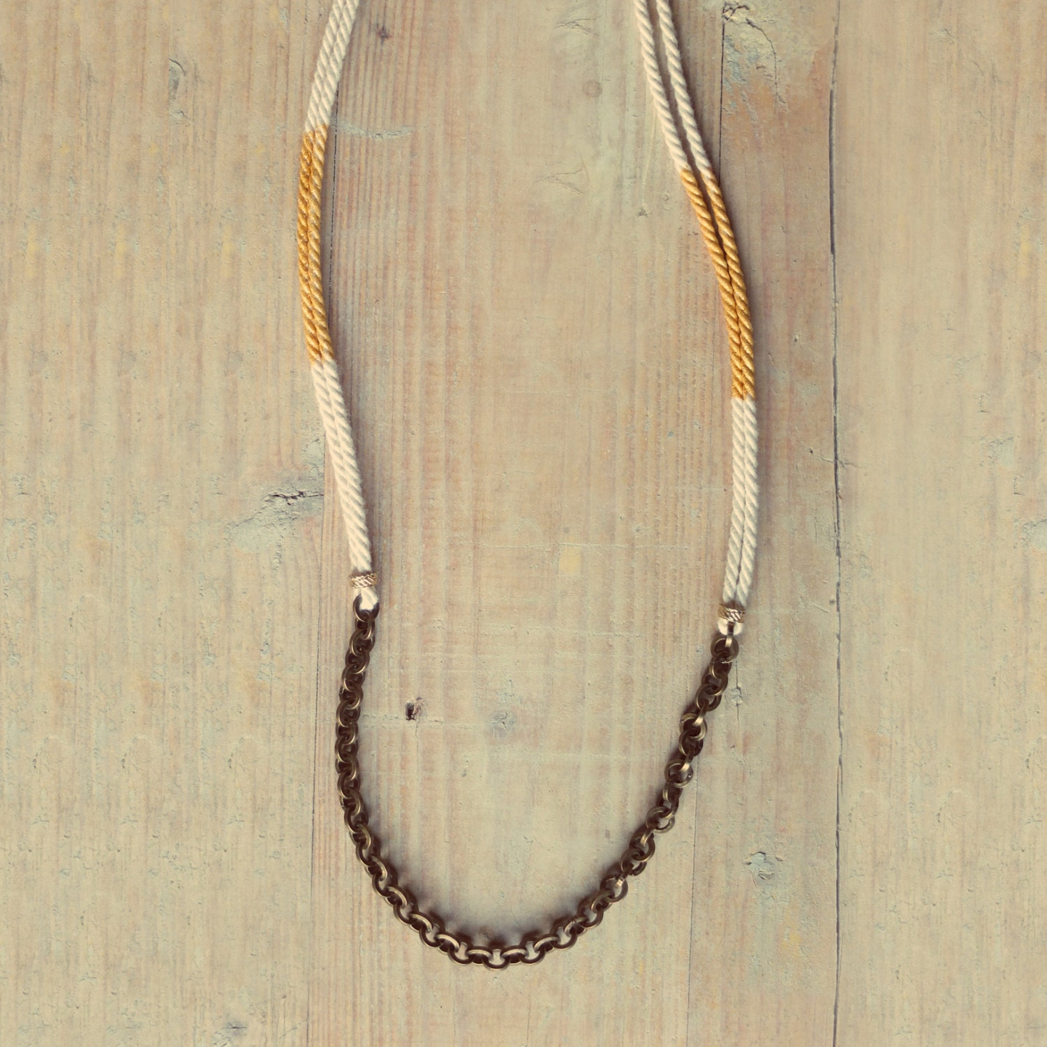 White and gold cord necklace - SAILOR - AMEjewels