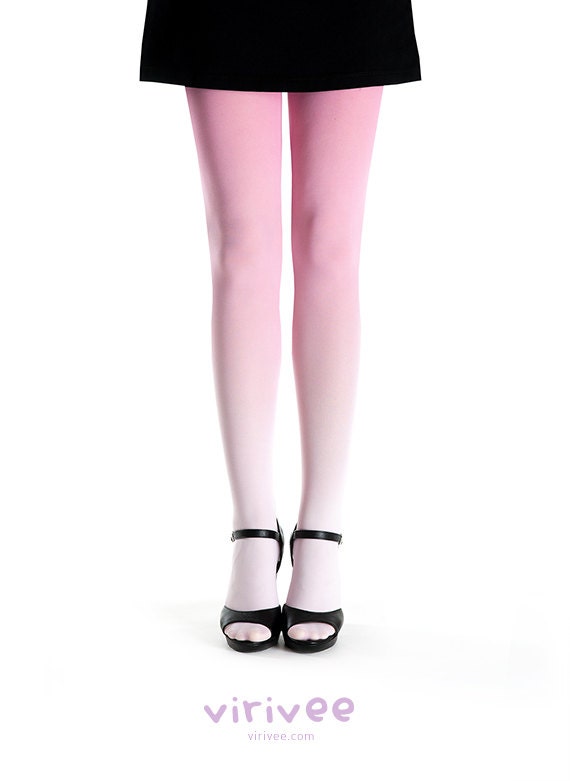 Ombre tights pale pink to pink