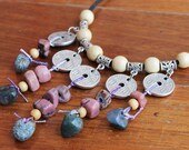 Ethnic semi precious stone and coin necklace