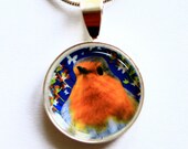 Robin Bird Necklace Pendant, 16mm Circle Pendant, Bird Necklace, Photo Bird Necklace