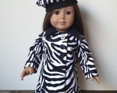 American Girl Doll Clothes - Zebra Print Coat and Beret