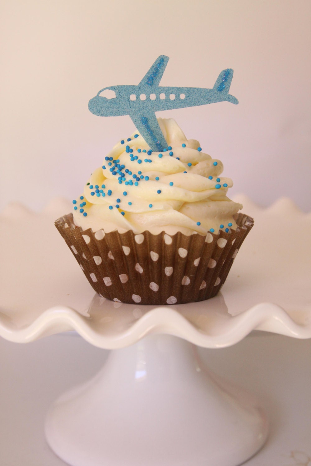 12 EDIBLE Blue Airplane Jet Cupcake Cookie by SweetPetalCottage