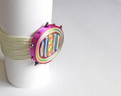 Jewelry bangle textile bracelet - women bracelet - beaded bracelet  OOAk ready to ship