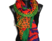 Horse Shoe Scarf - Animal Print Scarf - Unique Shawl - Leopard Scarf - Zebra Scarf - Trendy Fabric Scarf - Spring / Summer Scarf - Gift Idea