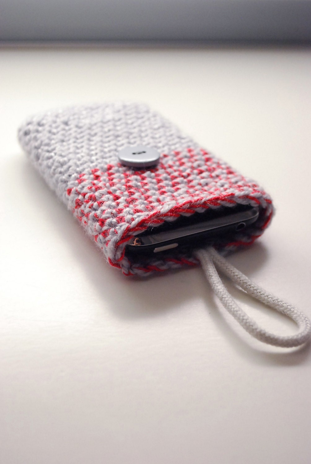 Red Smart Phone sleeve in 2 colours, iPhone bag, iPhone cover, iPhone case, iPod cozy