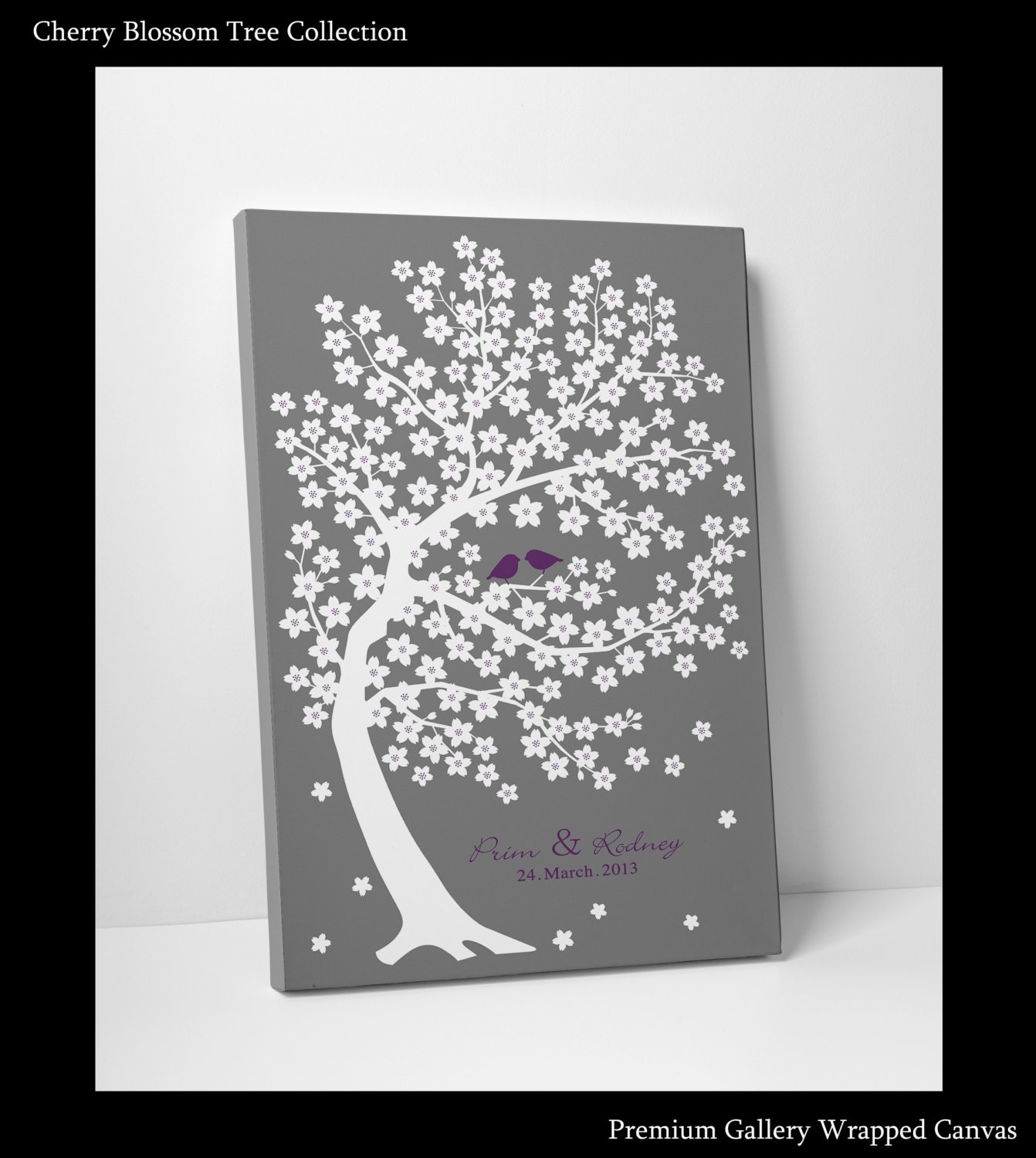 Wedding Guest Book Poster - Guest Book Tree - Wedding Guestbook Tree - 100 Signatures - Art Gallery Wrapped Canvas