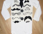 Mustache shirt. Mustache onesie. Mustache tie. Mustache vest. Toddler shirt. Baby onesie. Boys outfit. Infant onesie. All sizes.