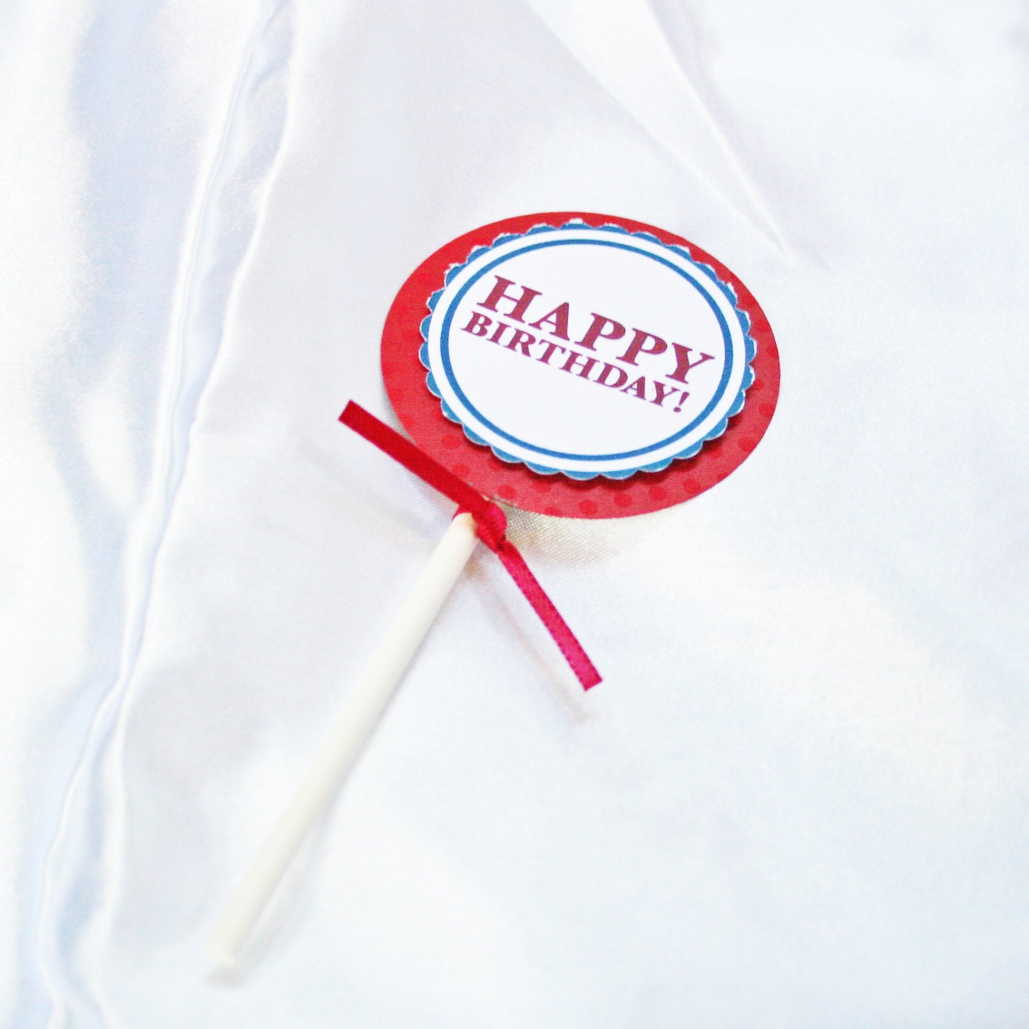 6 Happy Birthday Cupcake Cake Topper - By Pocket Bears - Stampin Up