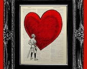 DECORATIVE ART Wall Hanging Decor, FUNNY Art Print Funny Print on Dictionary Page Print on Dictionary Paper Funny Valentine Gift - Big Heart