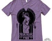 Unisex ART NOUVEAU LADY American Apparel Deep V-Neck Tri-Blend Tee
