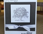 Black and White Oak Tree Card