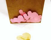 valentines day card i love you to pieces 3d PINK hearts on brown handmade blank inside hand made sweet valentine card