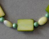 Green Shine: Mother of Pearl and Peridot