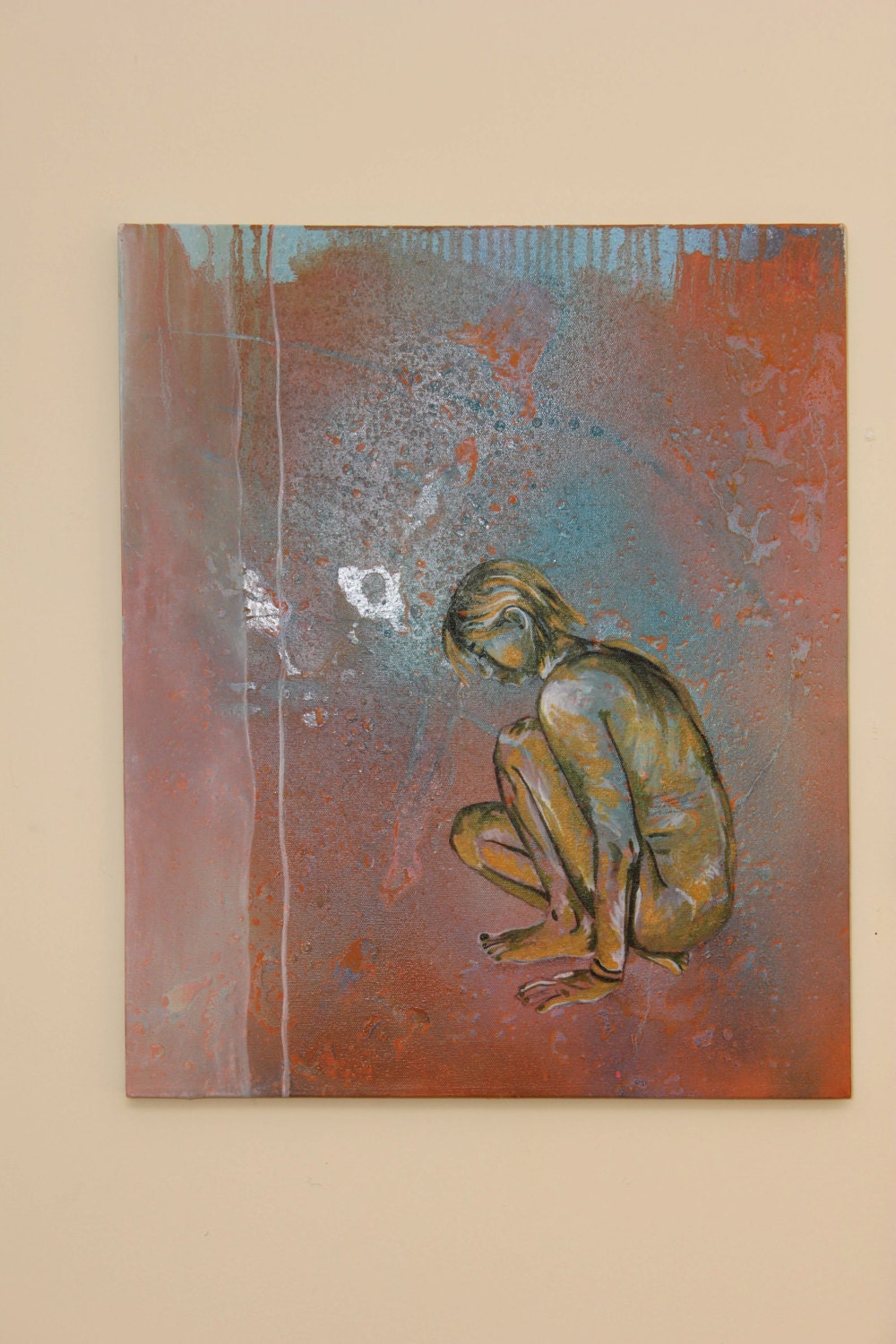 Original painting of nude young woman