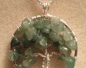 Jade Tree of Life ---  Birthday Valentine Handmade Jewelry Pendant Gemstones Wire Wrapped Trees Custom by Just4FunDesign
