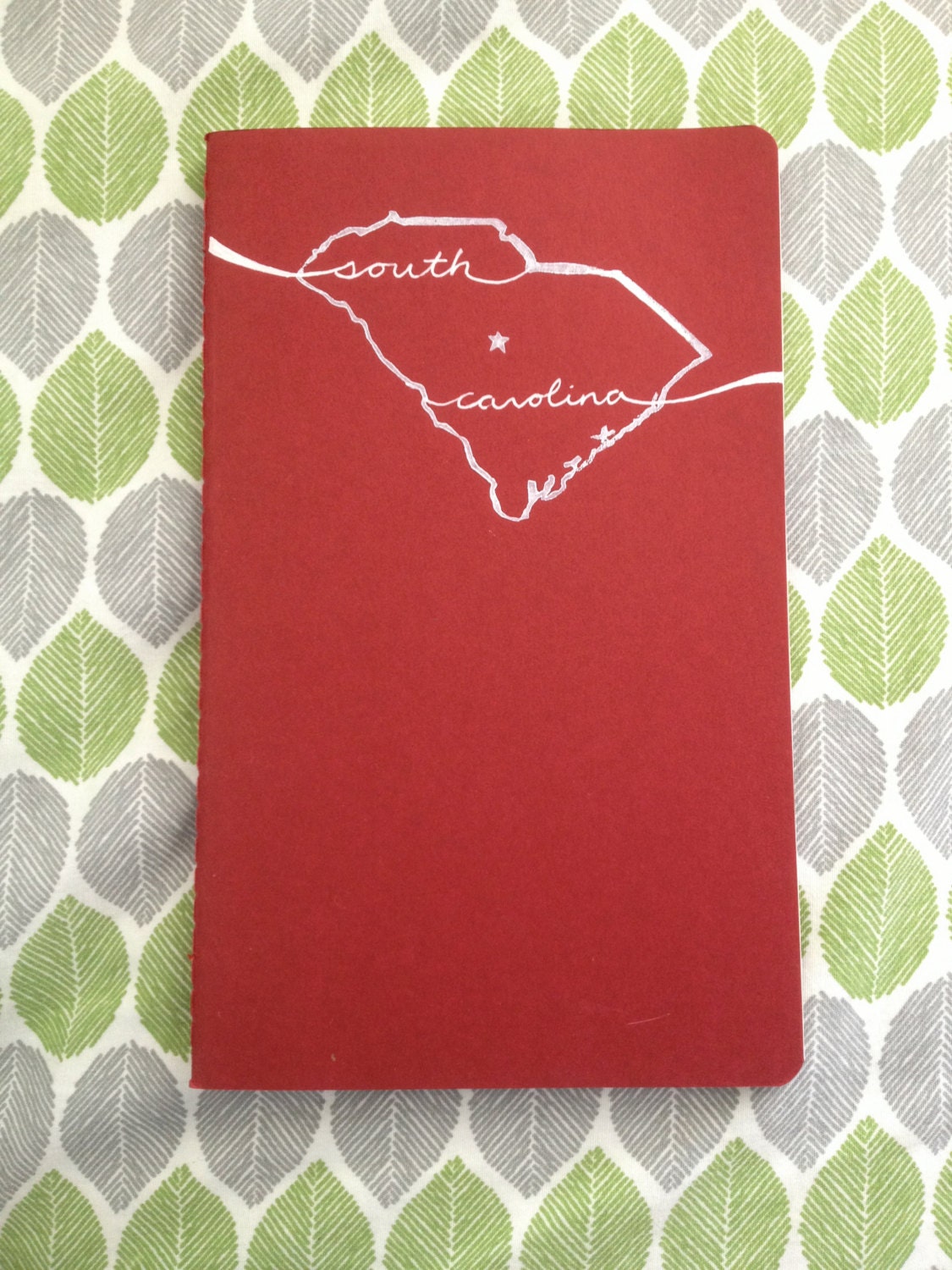 South Atlantic - Hand-Printed State Red/White or Black/Grey Moleskine Cahier