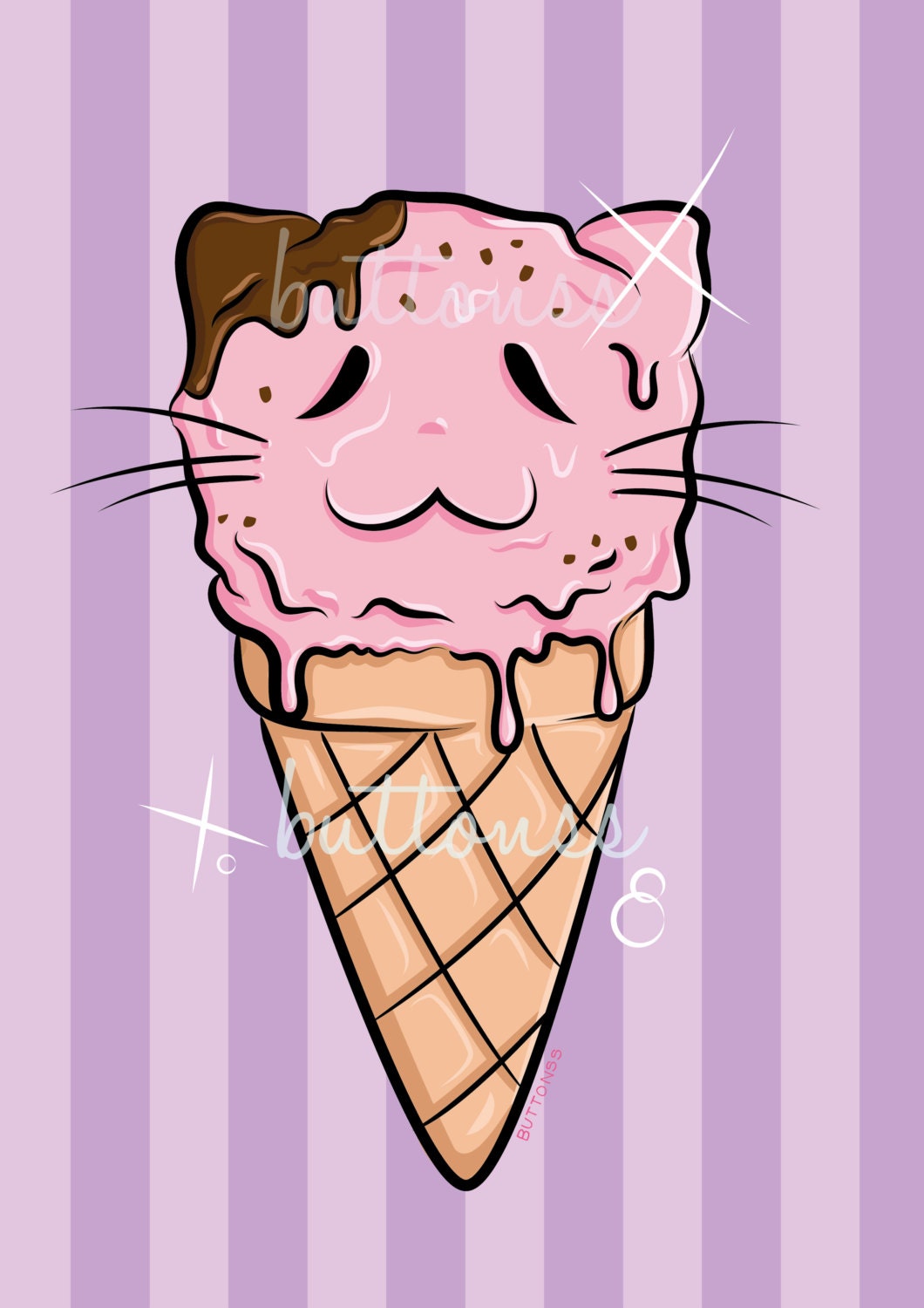 Kitty Kreme A4 Print