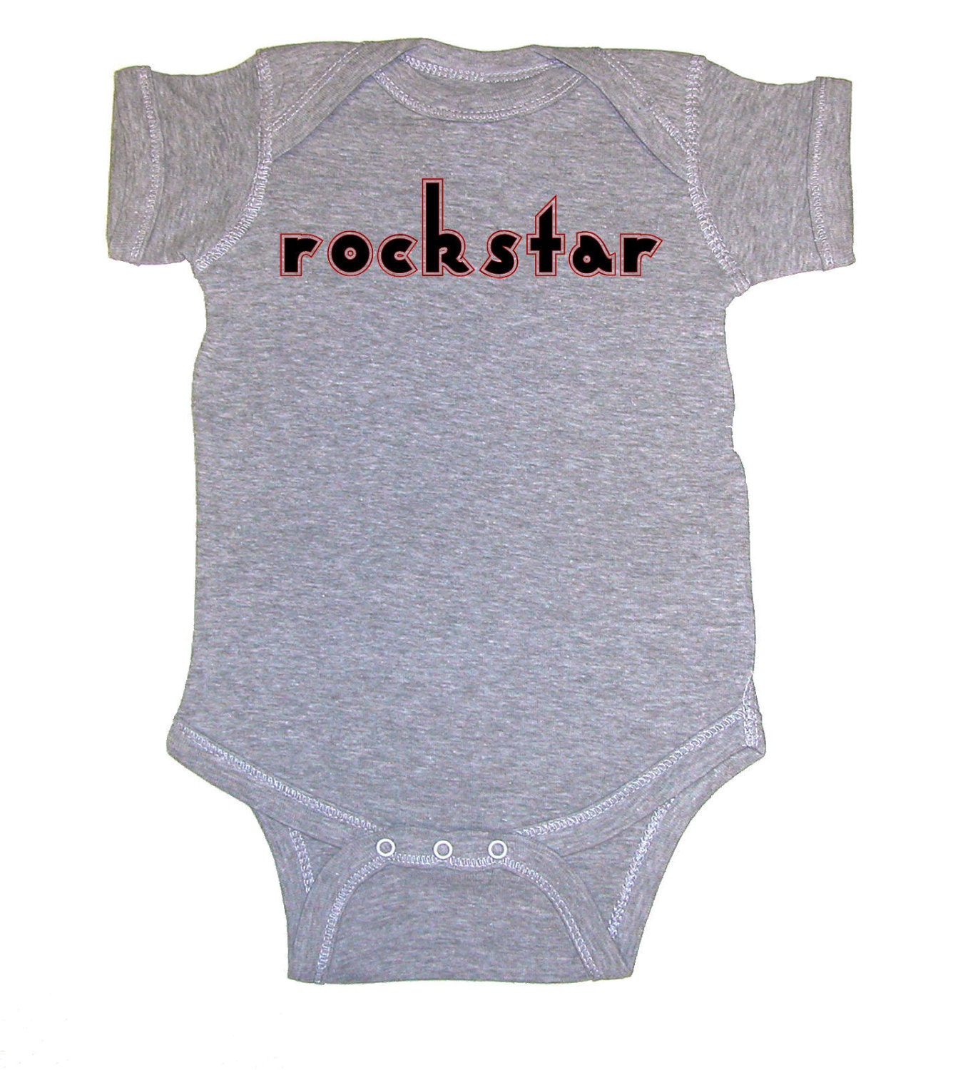 Rock Star - Baby Short Sleeve Bodysuit (Grey)