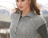 Short Cardigan, Bolero, Jacket with short sleeves in Alpaca wool. Handmade knitted for women. Pick colour and size.