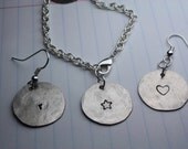 SALE Dime Personalized Custom Made to order Letter Heart Star Bracelet