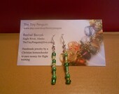 Green Beaded Dangle Drop Hook Earrings
