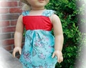 American Girl Doll Clothes - Trendy TWO PIECE Lollipop Red Aqua Dress and Leggings Outfit