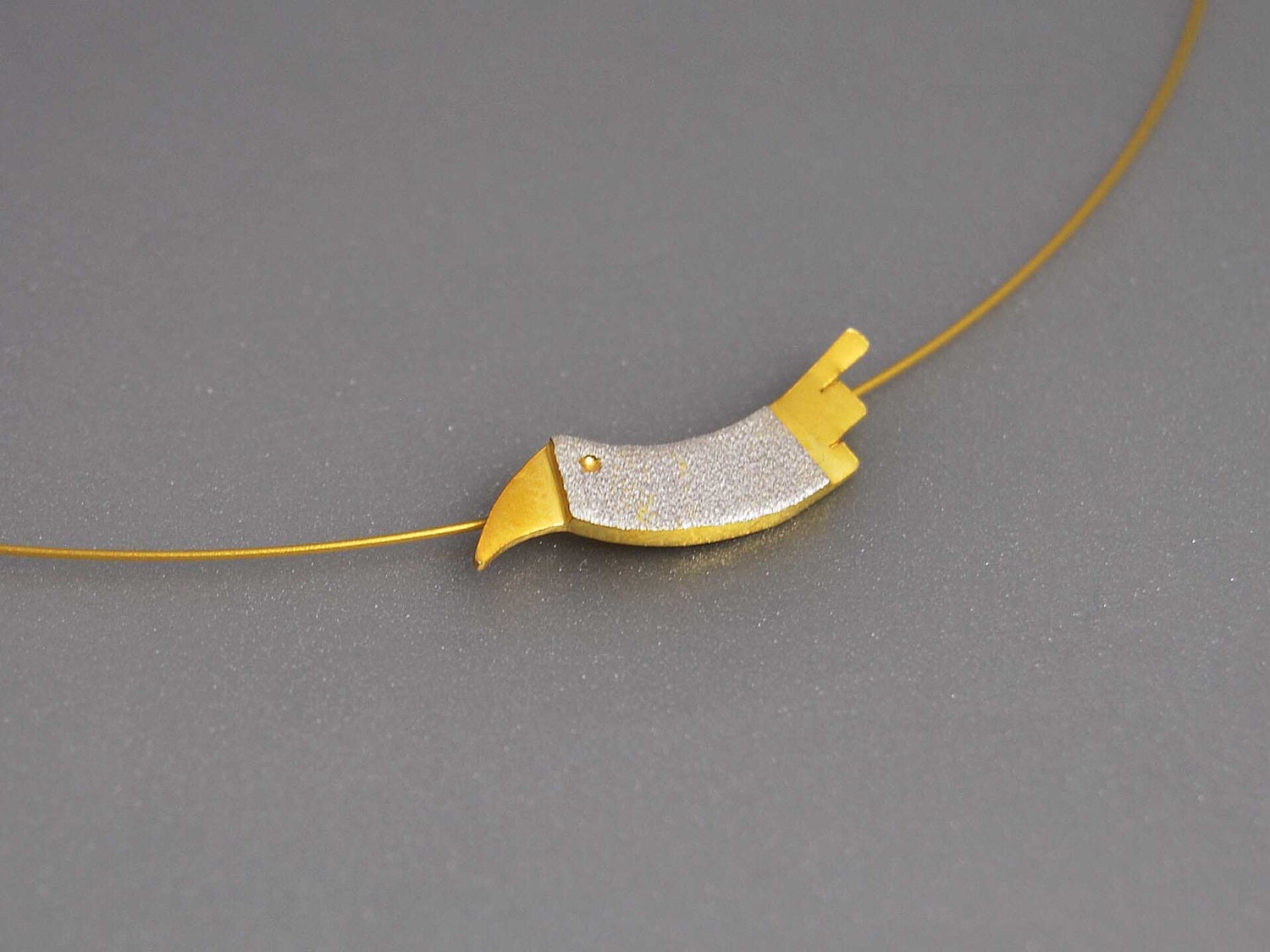 Exotic Bird Pendant Big Beak Fluffy Tail Rare Species Series Sterling Silver Gold Plated Nature Inspired Necklace Gift for Her Under 50