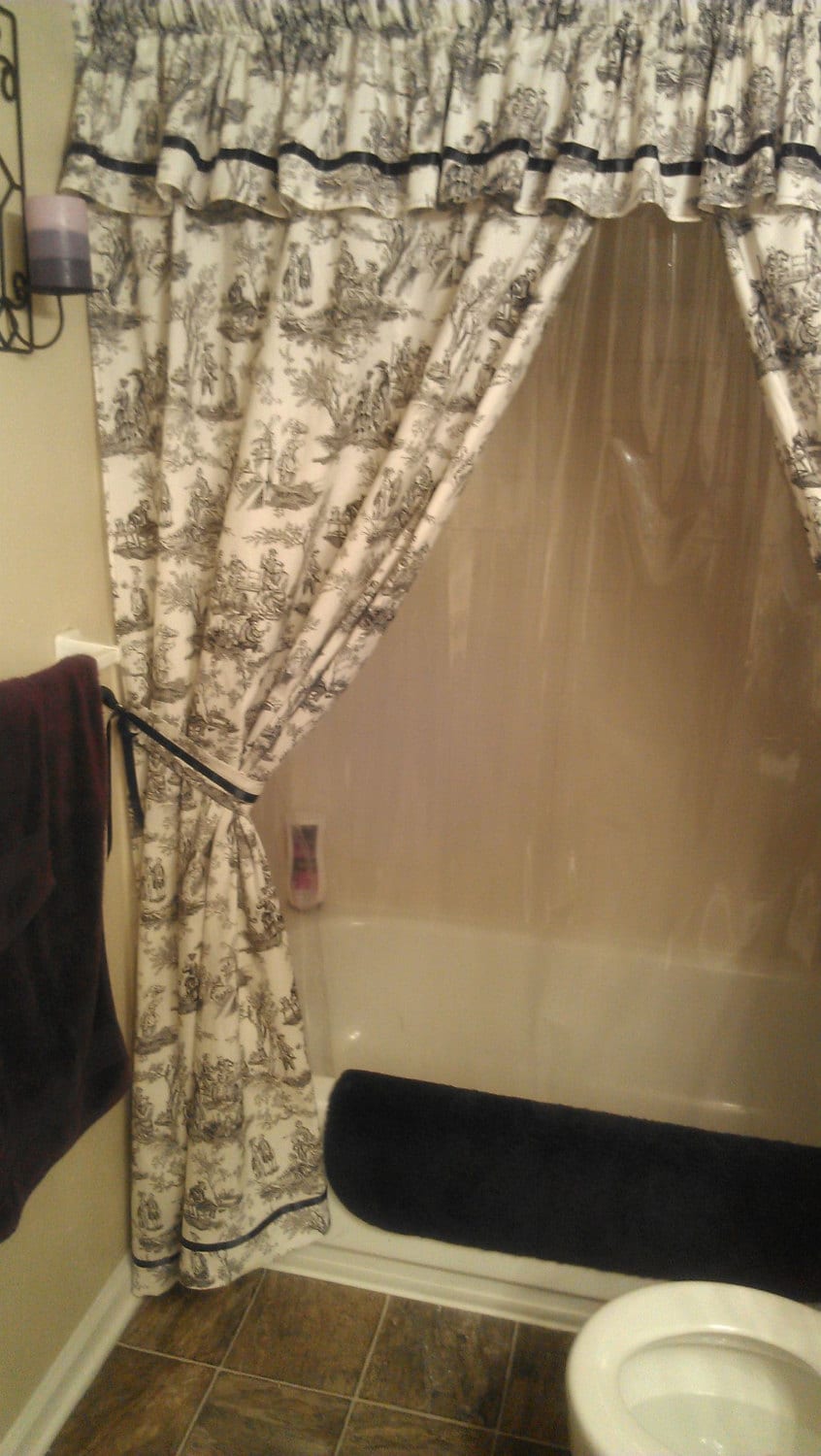 Made to Order Custom Shower Curtain with Valance and by Pixylissa