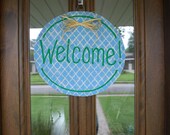 Custom Welcome Burlap Door Decoration