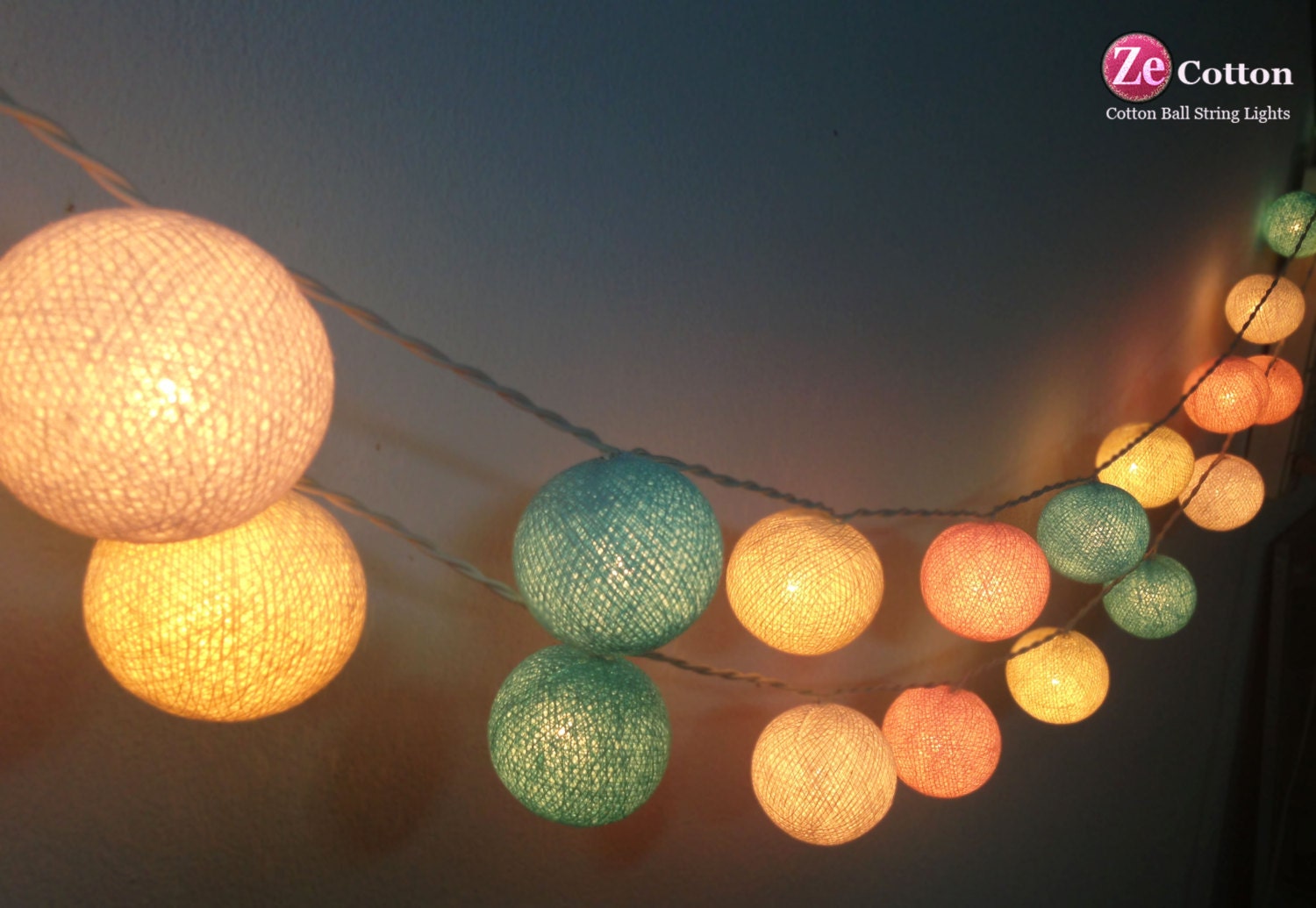 Pastel Night : 20 mixed 4 Pastel Color Cotton Ball by zecotton