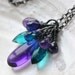 oOo the COLIBRI necklace oOo amethyst, iolite, kyanite quartz and teal green quartz on oxidised silver
