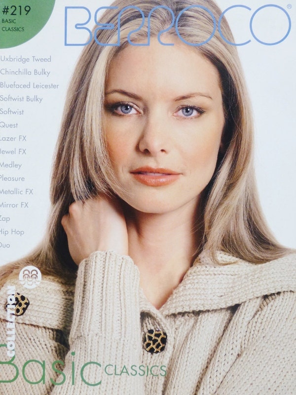 Knitting Crochet Pattern Book BERROCO BASIC CLASSICS No 219 Fashion Tops and Sweaters