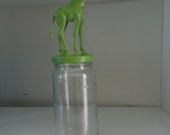 Decorative glass jar with Giraffe topper
