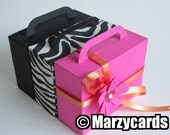 N E W SIZES. Suitcases MARZYCARDS Gift Boxes FUCHSIA Pink Tropical Luxury Luggage C A R D Baby Birthday Bridal Shower Favors