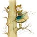 Shared Secret - nursery art print girl's room little girl shower gift climbing tree hug whisper bird red watercolor painting Oladesign 11x14